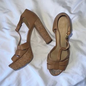 Michael kors cork platform heels